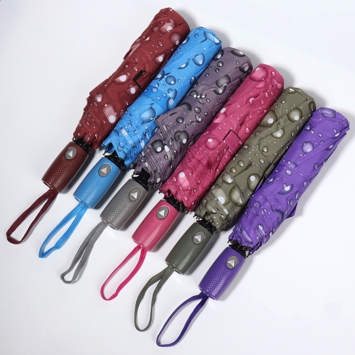 Зонт полуавтоматический «Капли», эпонж, 3 сложения, 8 спиц, R = 48/55 см, D = 110 см, цвет МИКС Зонт полуавтоматический «Капли», эпонж, 3 сложения, 8 спиц, R = 48/55 см, D = 110 см, цвет МИКС