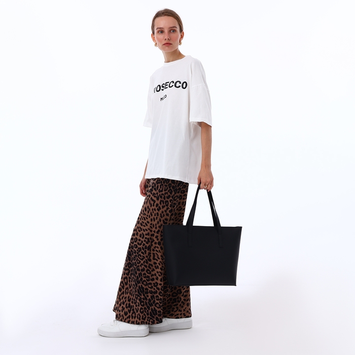 Сумка-шопер женская, TEXTURA, большой размер, цвет чёрный