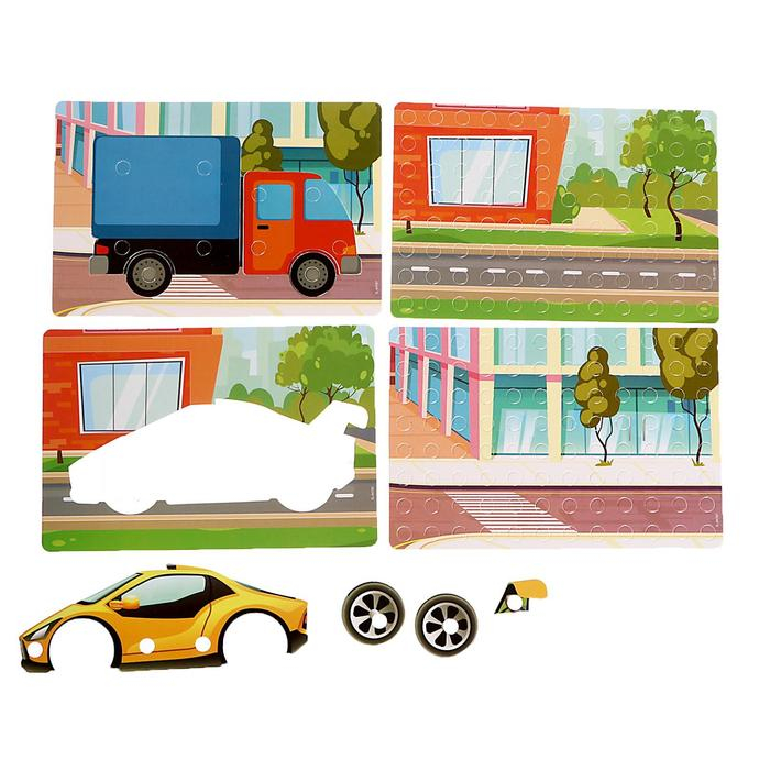 Конструктор в чемоданчике «Крутые гонки», с электрическим шуруповёртом, 4 карточки, 57 деталей Конструктор в чемоданчике «Крутые гонки», с электрическим шуруповёртом, 4 карточки, 57 деталей