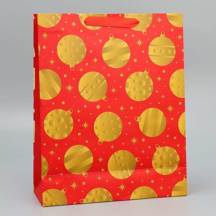 Пакет подарочный новогодний «Новогодние шарики» 32 х 26 х 10 см, Новый год Пакет подарочный новогодний «Новогодние шарики» 32 х 26 х 10 см, Новый год