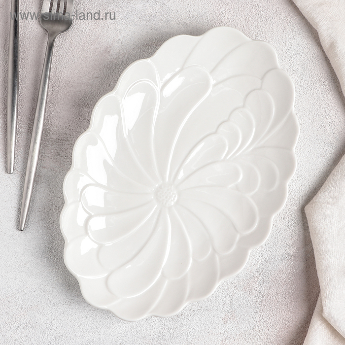 Блюдо керамическое «Ромашка», 25×17×3 см Блюдо керамическое «Ромашка», 25×17×3 см