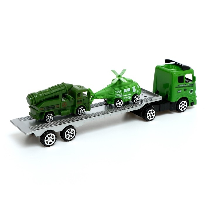 Грузовик инерционный &laquo;Военный автовоз&raquo;, с техникой, 2 машины в комплекте