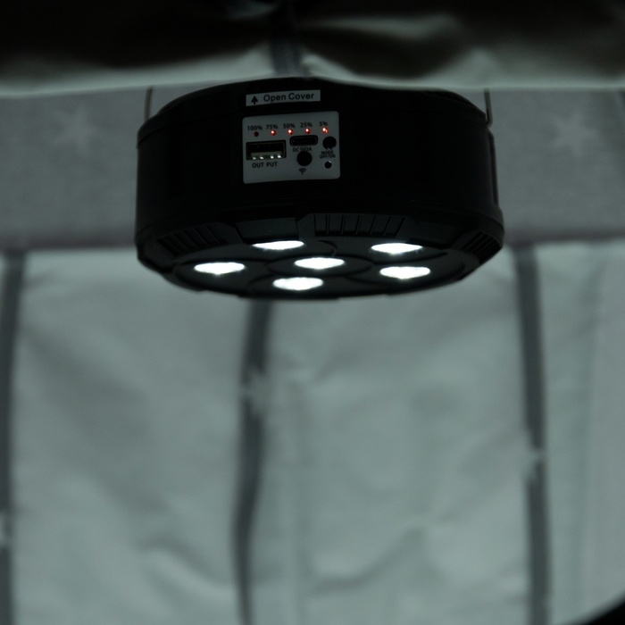 Садовый светильник на солнечной батарее «Прожектор», 13 × 6 × 13 см, 6 LED, пульт ДУ, свечение RGBW Садовый светильник на солнечной батарее «Прожектор», 13 × 6 × 13 см, 6 LED, пульт ДУ, свечение RGBW