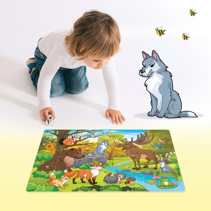 Мега-пазл «Лесные жители», 24 детали Мега-пазл «Лесные жители», 24 детали