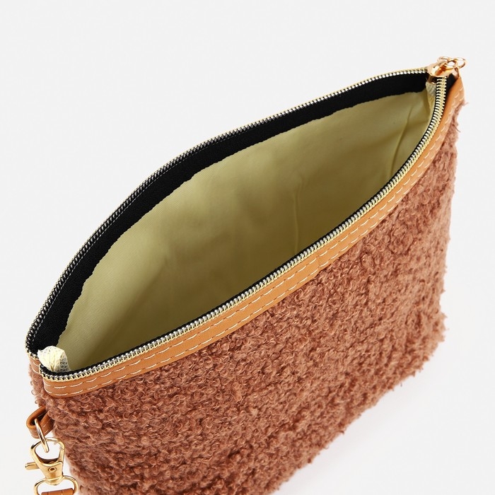 Косметичка на молнии, цвет коричневый Косметичка на молнии, цвет коричневый