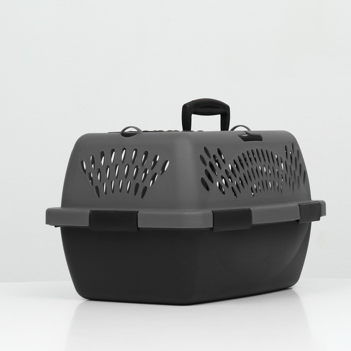 Переноска для животных с пластиковой дверью, 40 х 32 х 26, серая Переноска для животных с пластиковой дверью, 40 х 32 х 26, серая