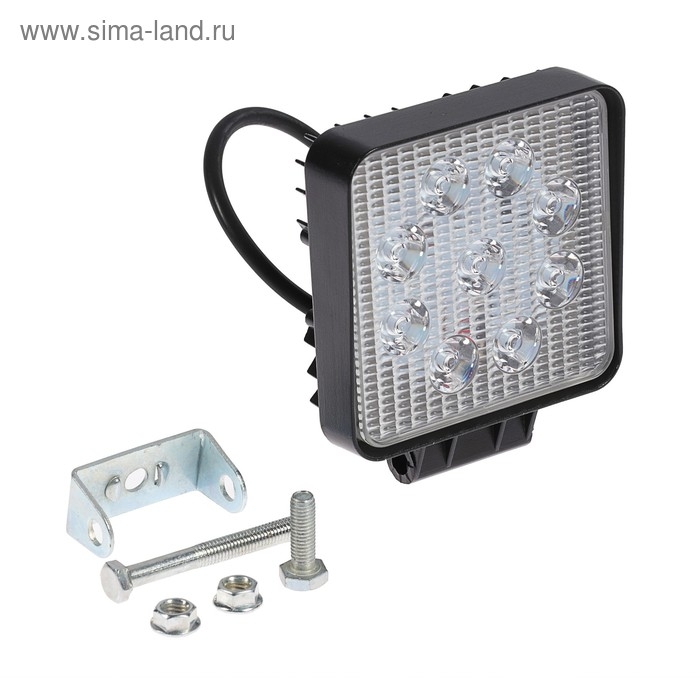 Противотуманная фара, 12 В, 9 LED, IP67, 27 Вт, 1890 Лм, 5000 К, направленный свет Противотуманная фара, 12 В, 9 LED, IP67, 27 Вт, 1890 Лм, 5000 К, направленный свет