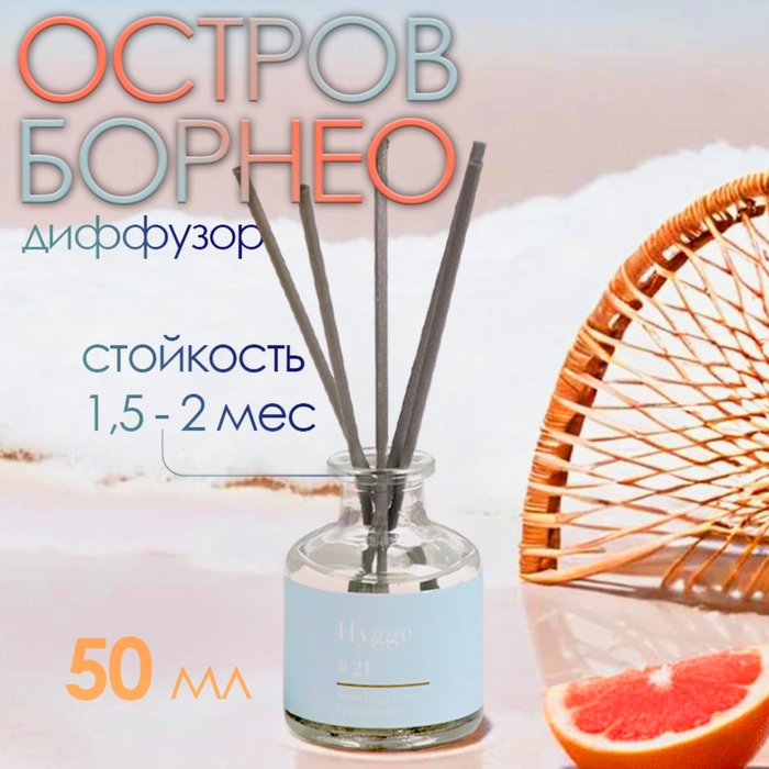 Диффузор ароматический Hygge #21 Остров Борнео 50 мл Диффузор ароматический Hygge #21 Остров Борнео 50 мл