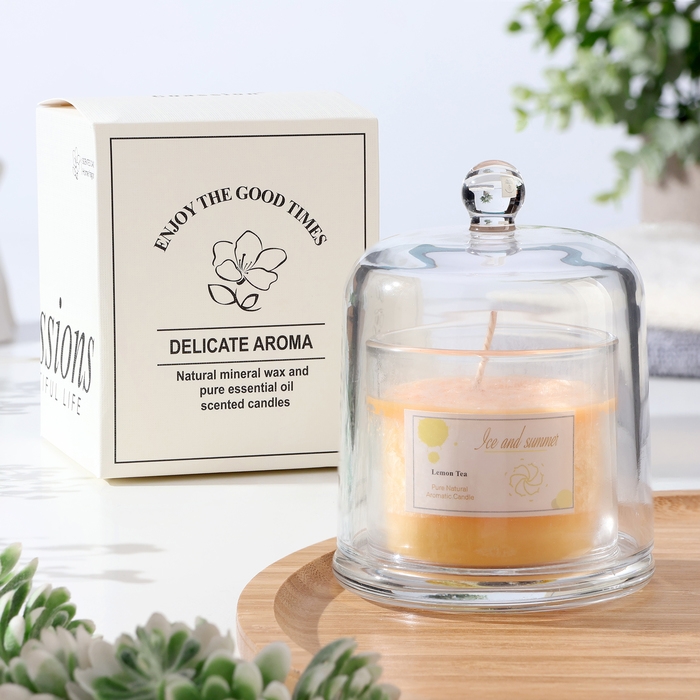 Свеча ароматическая в банке  Свеча ароматическая в банке "Dome", лимон