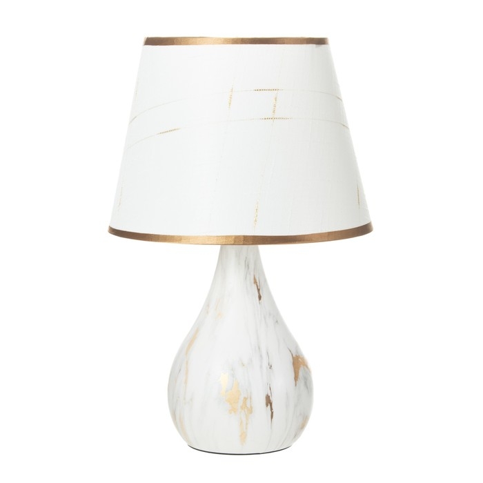 Настольная лампа Настольная лампа "Мармор" E14 40Вт белый-золотой 23х23х35 см RISALUX