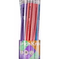 Карандаш чернографитный с ластиком ErichKrause Pastel, HB, круглый в тубусе, МИКС