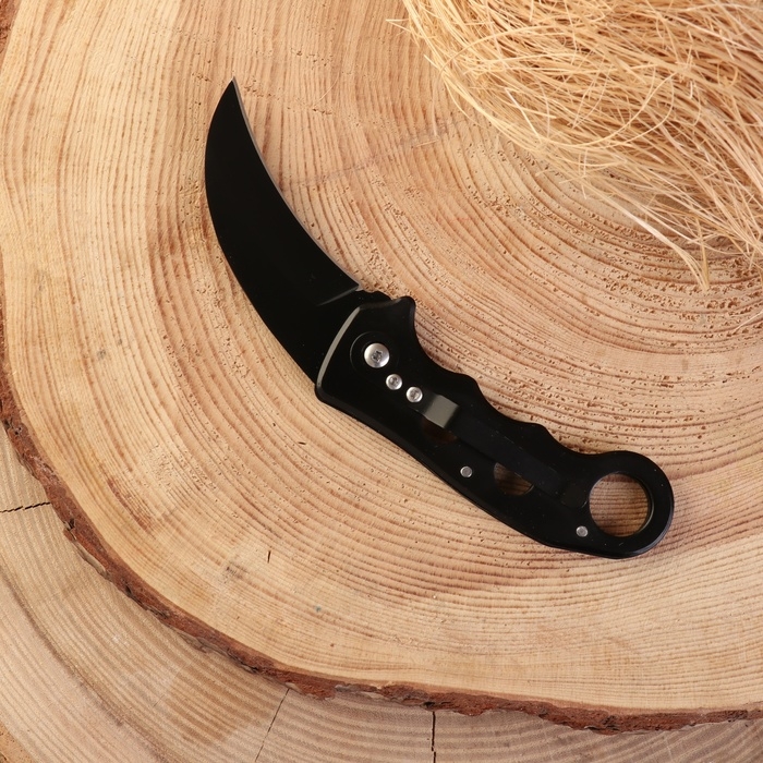 Нож складной Нож складной "Клык" 15см, клинок 76мм/2мм, рукоять металл с кольцом