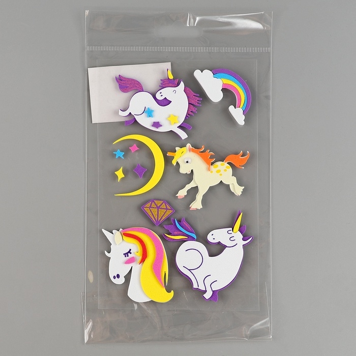 Набор наклеек из EVA  Набор наклеек из EVA "Единороги", 11 шт