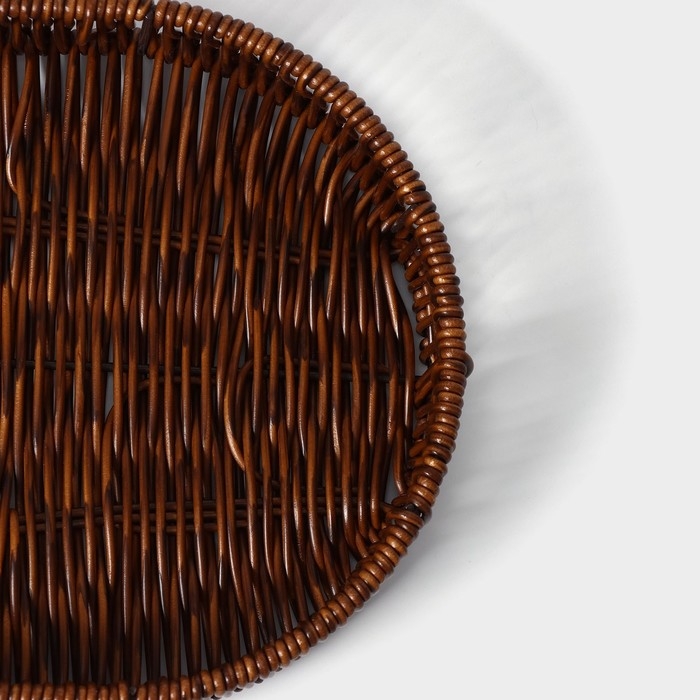 Корзинка для подачи Доляна «Огайо», 31×21×5 см, овальная, цвет коричневый Корзинка для подачи Доляна «Огайо», 31×21×5 см, овальная, цвет коричневый