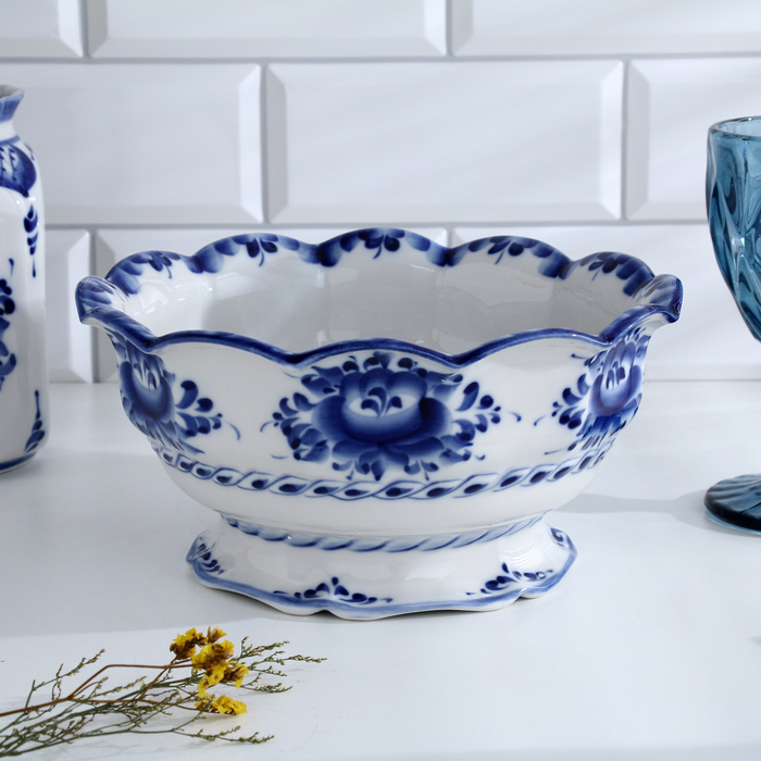 Фруктовница «Дары лета», D=22 см, гжель Фруктовница «Дары лета», D=22 см, гжель