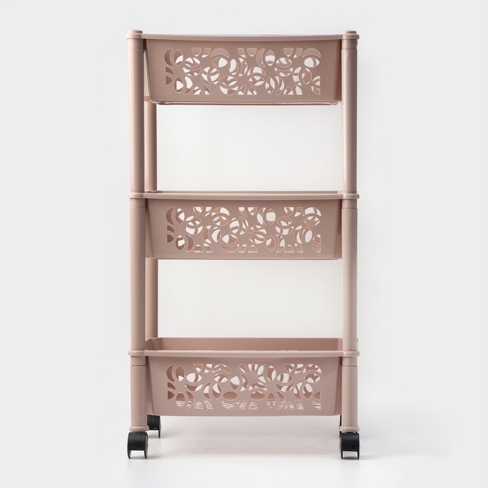 Этажерка напольная 3-х секционная Prima, на колёсиках, цвет МИКС Этажерка напольная 3-х секционная Prima, на колёсиках, цвет МИКС