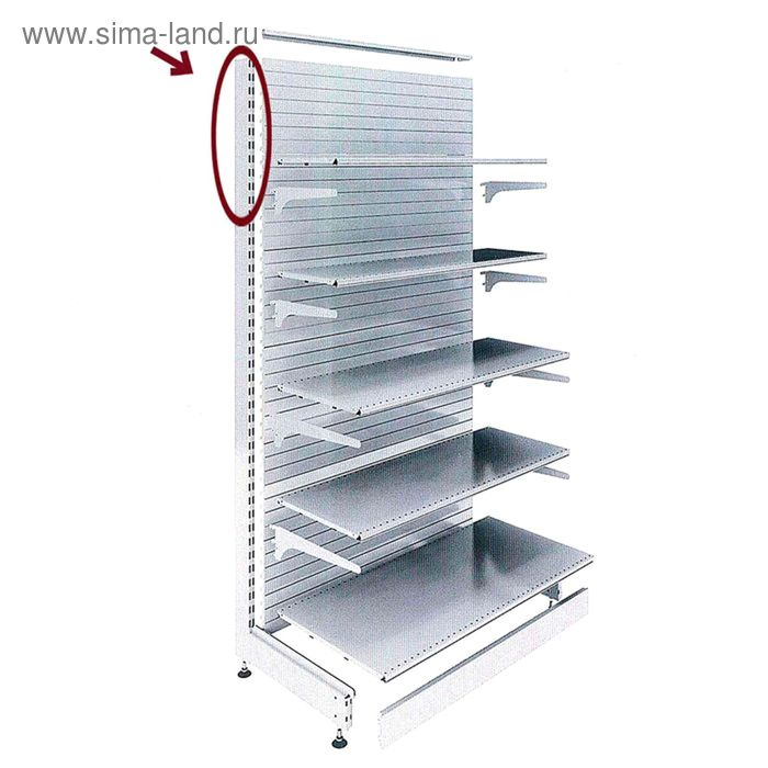 Штатив для стеллажа, двусторонний, 195 см, цвет белый Штатив для стеллажа, двусторонний, 195 см, цвет белый