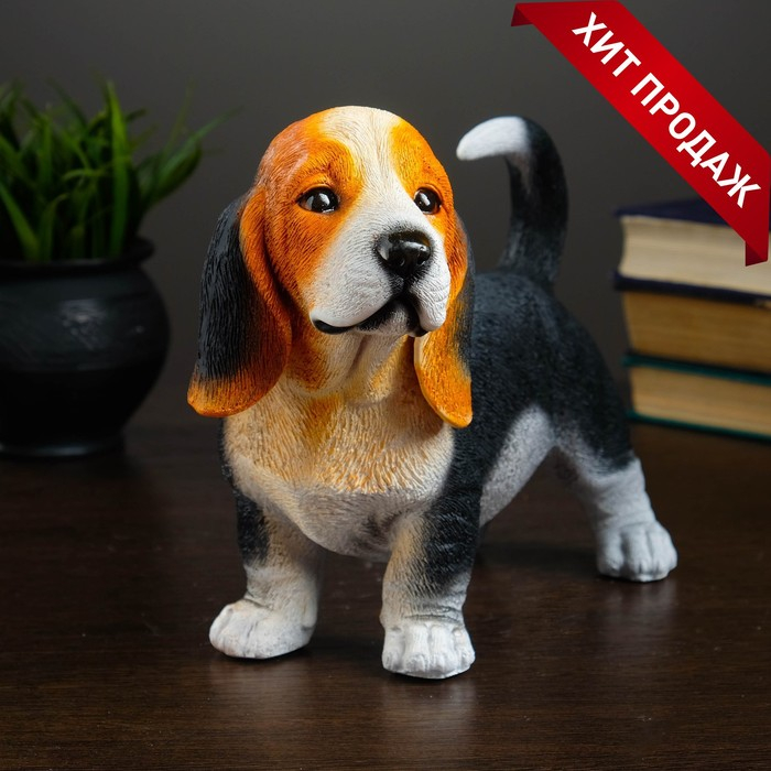 Копилка Копилка "Щенок бассет хаунда" стоящий, 24х11х19см