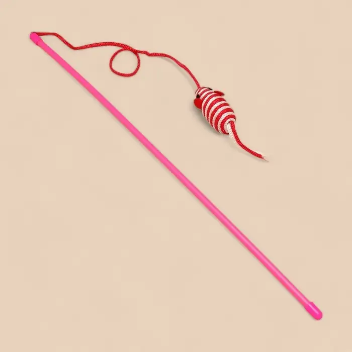 Дразнилка-удочка &laquo;Полосатая мышь&raquo;, цвет МИКС