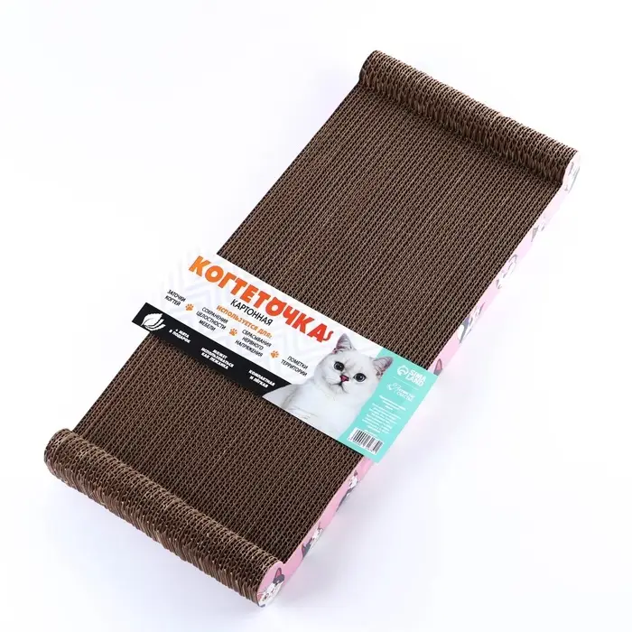 Когтеточка из картона с кошачьей мятой &laquo;Котик&raquo;, 45 см &times; 20 см &times; 4.5 см