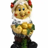 Садовая фигура из полистоуна &laquo;Гном с жёлудями&raquo;, 47&times;26 см