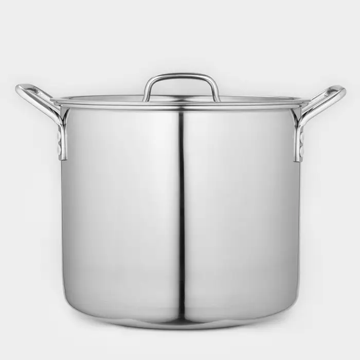 Кастрюля Катунь &laquo;Общепит&raquo;, 15 л, d=30 см, h=23 см, с крышкой, капсульное дно, нержавеющая сталь, хромированная