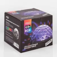 Ночник проектор &laquo;Хрустальный диско-шар&raquo; 17.5 см, динамик, свечение RGB, 220 В