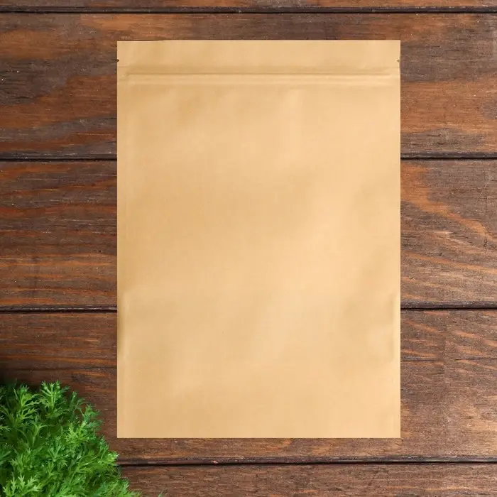 Пакет Zip - lock Крафт с прямоугольным окном, плоский, 20×30 см