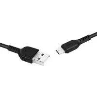 Кабель Hoco X20, microUSB - USB, 2.4 А, 1 м, PVC оплетка, чёрный