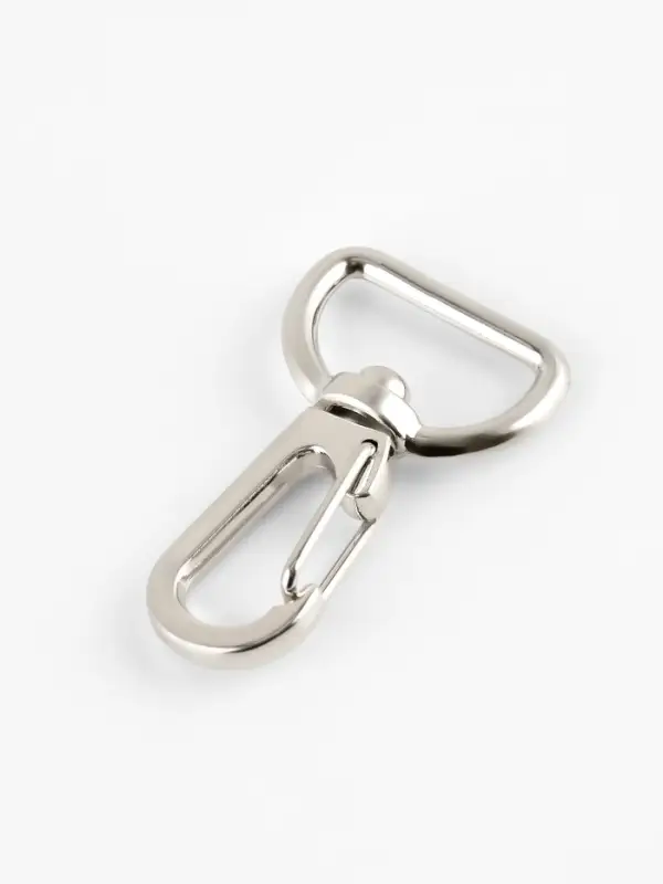 Карабин металлический TEIRA, набор 2 шт., 6.9 г, 4.1&times;2.5 см/20&times;2.5 мм, цвет серебряный