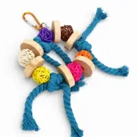 Игрушка для птиц "Браслет" с колокольчиками, 13,5 х 5 см, микс цветов