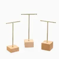 Подставка под серьги QF, Т-образная, набор 3 шт., 16, 13.5, 11.5 см, цвет золото