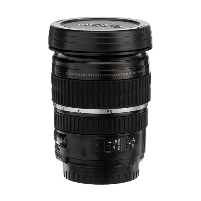 Термокружка, 220 мл, Экземпляр Термокружка, 220 мл, Экземпляр "Объектив", сохраняет тепло 2 часа, черная