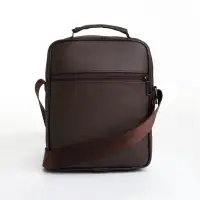 Сумка кросс-боди мужская на молнии, с ручкой, 3 наружных кармана, 18&times;8.5&times;22 см, коричневая