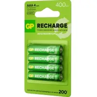 Аккумулятор GP, Ni-Mh, AAA, HR03-2BL, 1.2 В, 400 мАч, блистер, 4 шт.