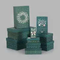 Коробки подарочные 10 в 1 &laquo;Атмосфера Нового Года&raquo;, 30&times;19&times;11.5 - 12&times;6.5&times;4 см