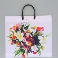 Пакет "Весенний вальс", полиэтиленовый с пластиковой ручкой, 38 х 34 + 3 см, 90 мкм