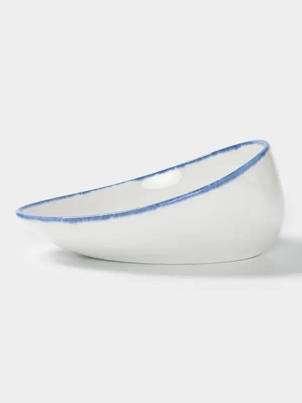 Салатник Magistro Blue Lagoon, 450 мл, 22.3&times;17&times;9 см, фарфор, белый, синий