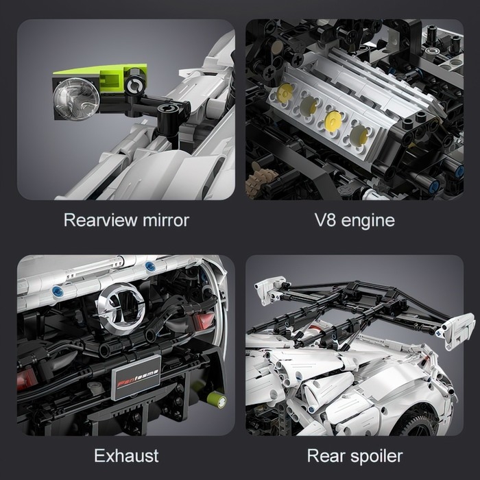 Конструктор Техно «Спорткар», 4346 деталей, масштаб 1:8 Конструктор Техно «Спорткар», 4346 деталей, масштаб 1:8