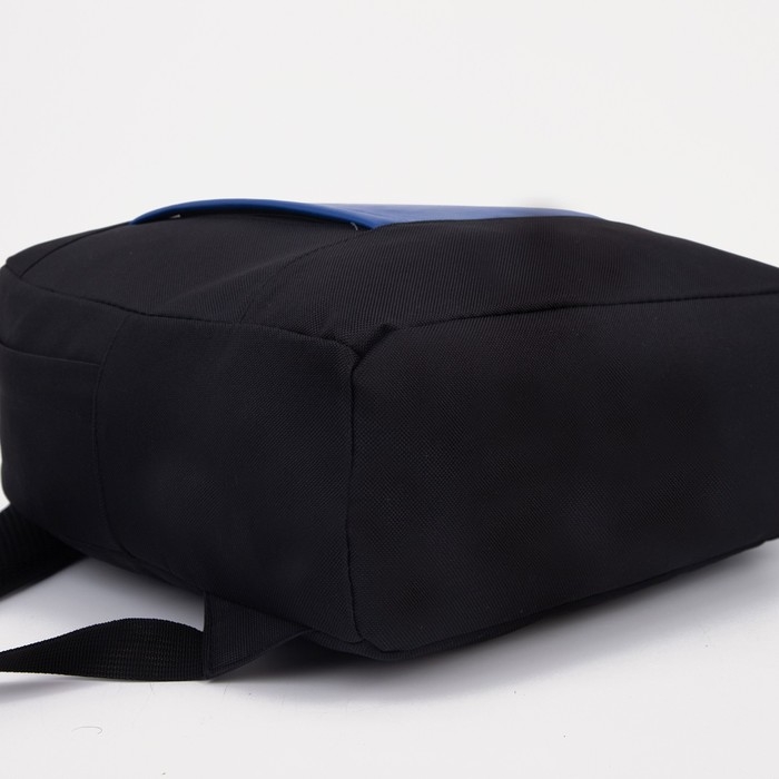 Рюкзак школьный на молнии, цвет чёрный/синий