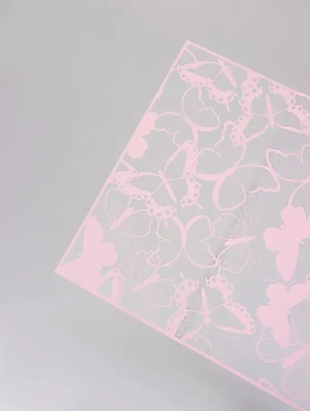 Пленка флористическая для цветов &laquo;Бабочки&raquo;, розовая, 57&times;57 см