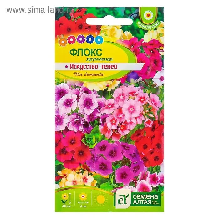 Семена цветов Флокс  Семена цветов Флокс "Искусство теней", ц/п,  О, ц/п, 0,1 г