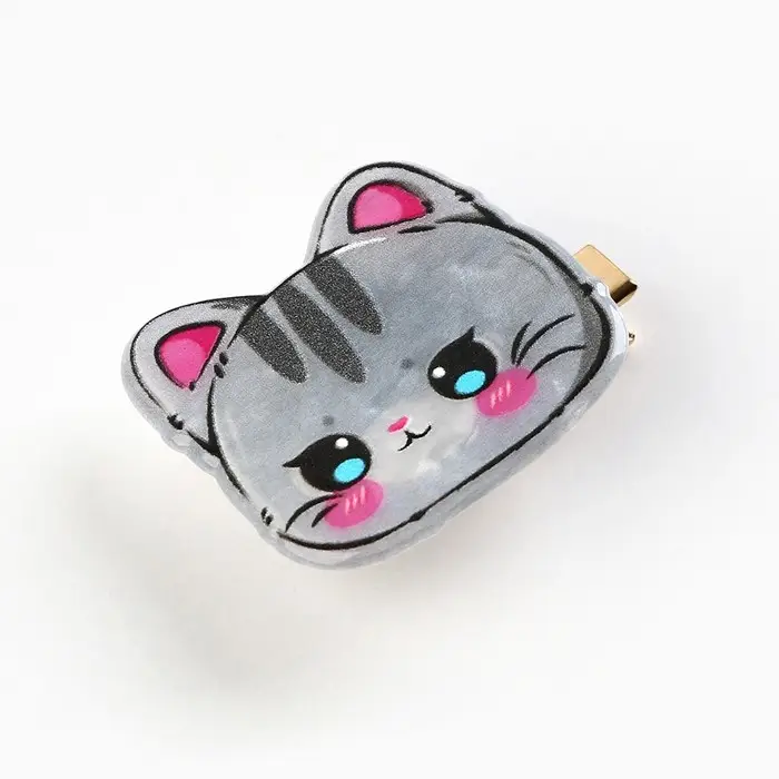 Заколка для волос светящаяся «Котик», 3.4 х 3 см