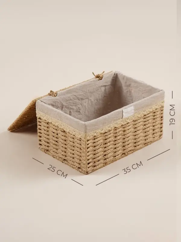 Корзина для хранения SL Home, плетёная, ручной работы, 35&times;25&times;19 см