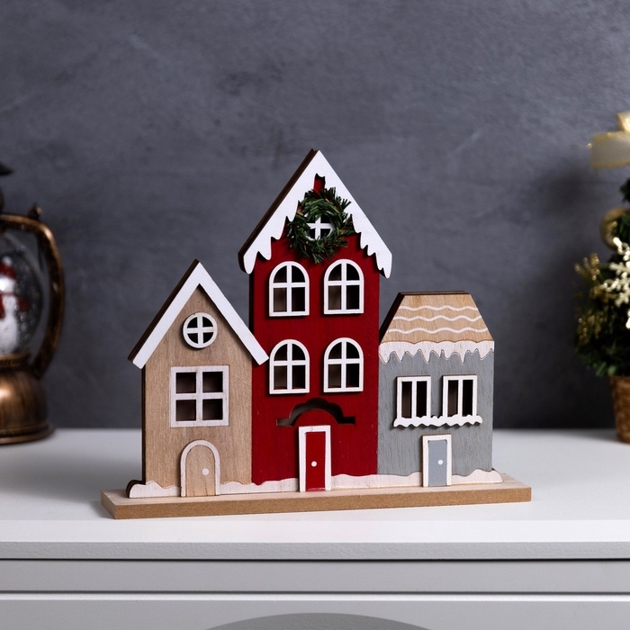 Подвеска световая Подвеска световая "Городок", 24х5х21 см, 6 LED, CR2032x1 (в компл.), свечение тёплое белое