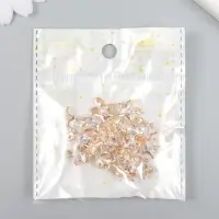 Декор для творчества металл "Звёздочка" золото, кристалл 0,6х1,1х1,1 см