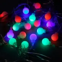 Гирлянда &laquo;Нить&raquo; 5 м с насадками &laquo;Шарики белые&raquo;, IP20, прозрачная нить, 20 LED, свечение мульти (RG/RB), мигание, 220 В