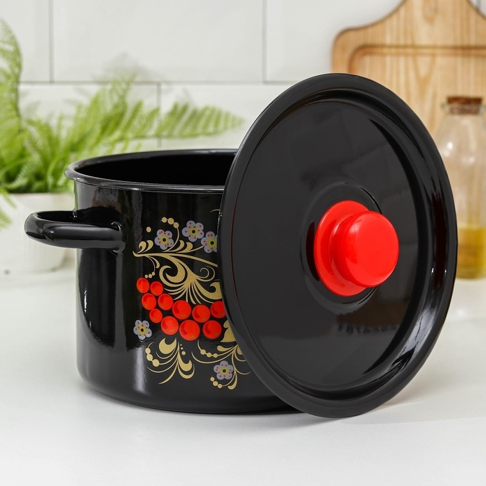 Кастрюля эмалированная «Рябина», 4,5 л