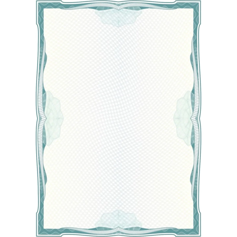 Сертификат-бумага А4&nbsp; Attache зеленая рамка с водяными знаками, 50шт/уп