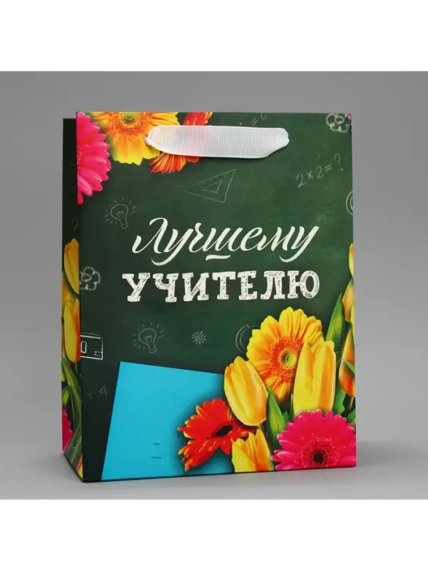 Пакет подарочный ламинированный, упаковка, «Лучшему Учителю», MS 18 х 23 х 10 см Пакет подарочный ламинированный, упаковка, «Лучшему Учителю», MS 18 х 23 х 10 см